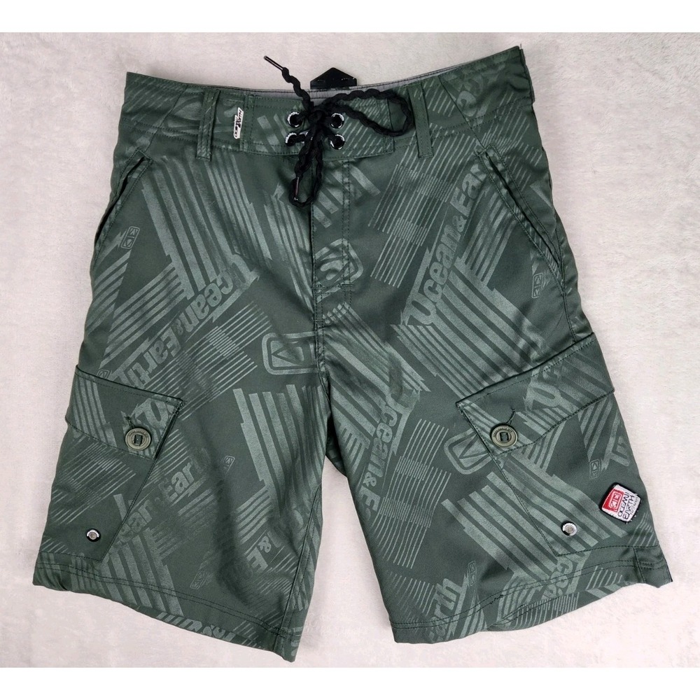 Mens Ocean Earth Swimming Shorts/Trunks Green‎ Size Small Board Shorts